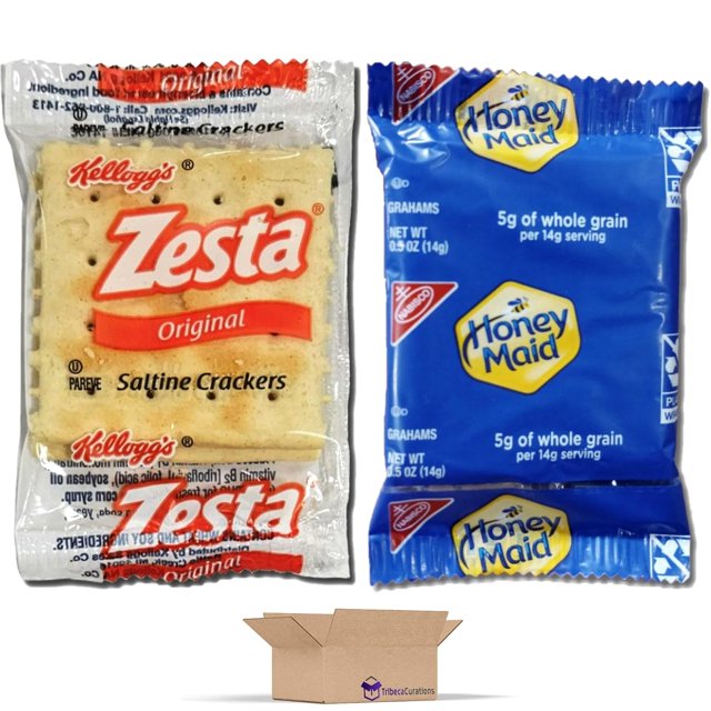 Grab & Go 100 Individually Wrapped Saltine & Graham Crackers (50 Each