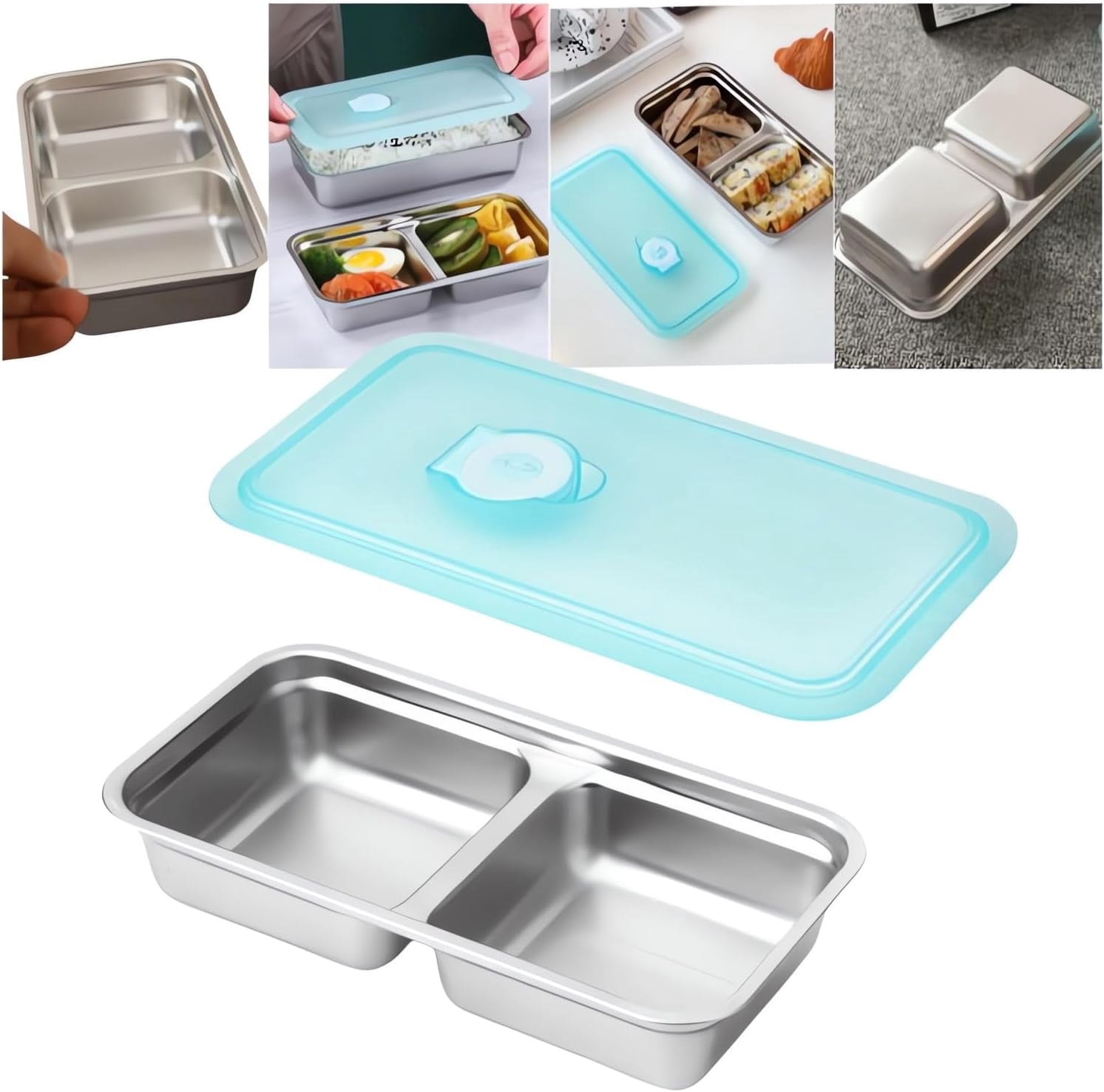 Grab and Go Snack Containers Reusable,Double Compartment Stainless ...