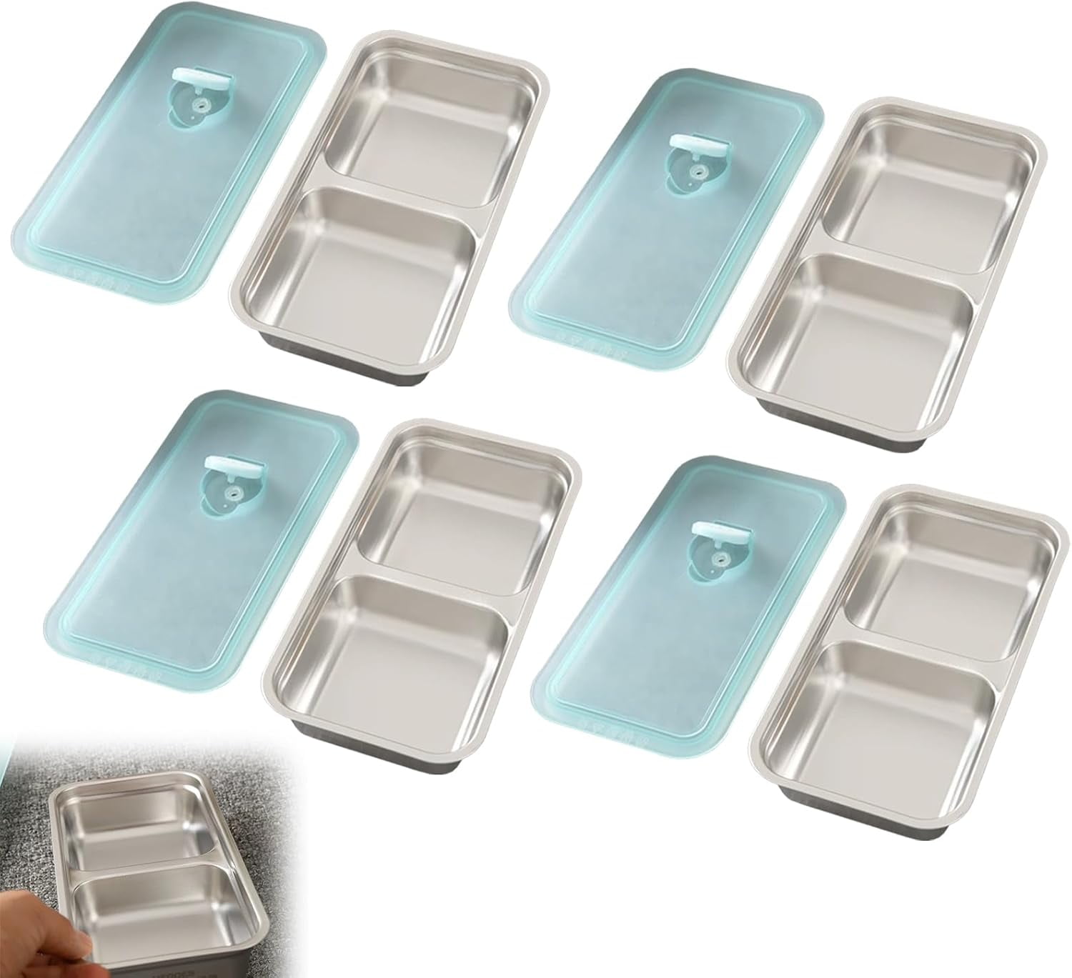 Stainless Steel Grab And Go Snack Containers Reusable With Lids, Leak