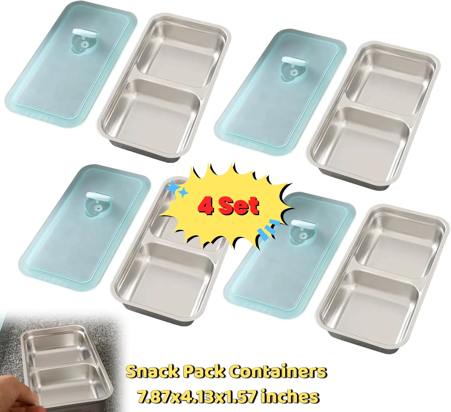 Grab and Go Snack Containers Stainless Steel, Generic Reusable Snack ...