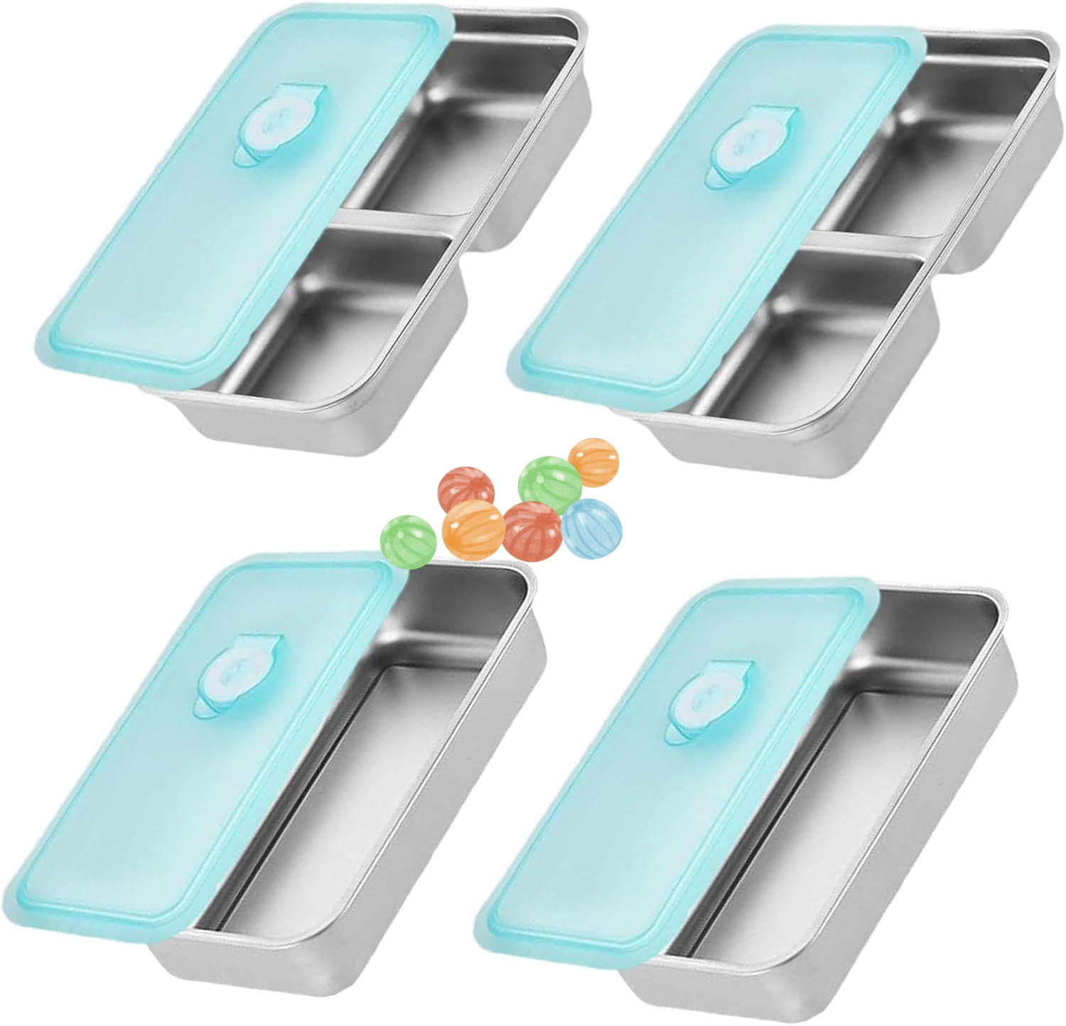 Grab and Go Snack Containers Stainless Steel, Reusable Dishwasher ...
