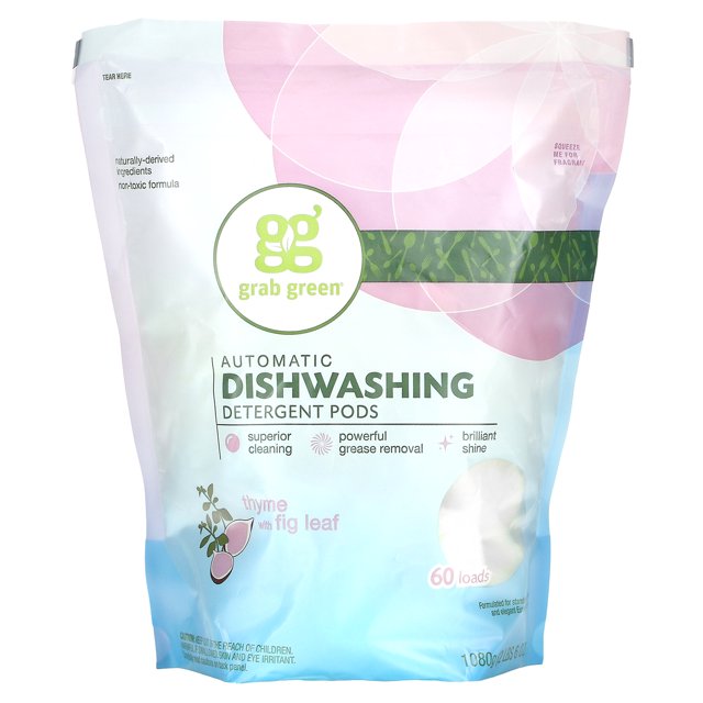 Grab Green Automatic Dishwashing Detergent Pods, Thyme with Fig Leaf