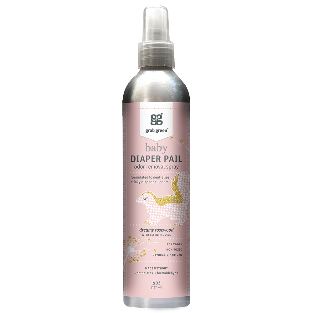 Grab Green Baby Diaper Pail Odor Removal Spray Refreshing Wild Flowers