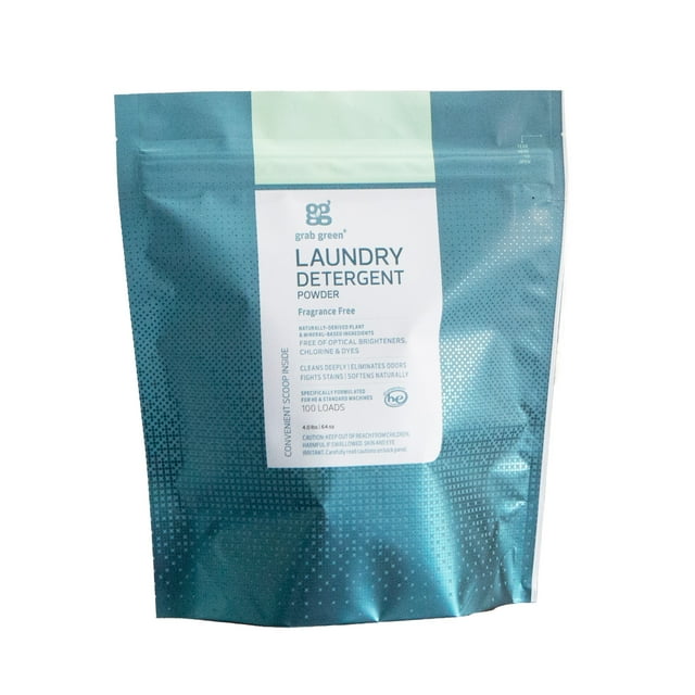Grab Green Natural 3in1 Laundry Detergent Powder, Fragrance Free, 100