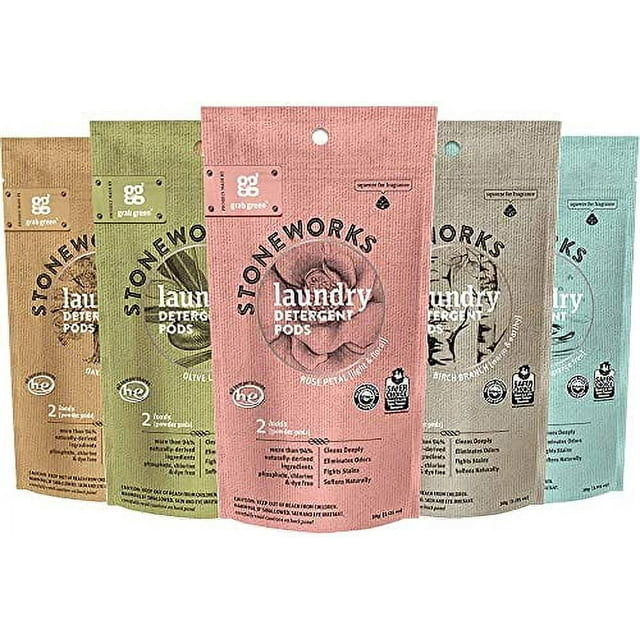 Grab Green Stoneworks Laundry Detergent Pods Sample Kit, 10 Count