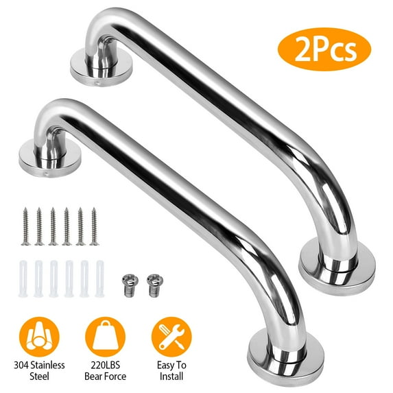 Grab Handle, Moclever 2Pcs Bath Grab Bar Anti-slip Handrail Bar for Bathtub Toilet Stairway, 19.7in