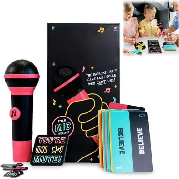 Grab Mic Game, Grab Microphone Music Game, Drop The Karaoke Game, Fun Song Singing Game for 2-10 Players, Hilarious Singing Challenge Music Game for Families & Friends