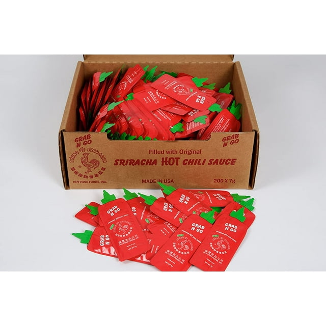 Grab N Go Huy Fong Sriracha Hot Chili Sauce Packets (200 Pack