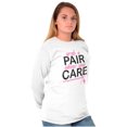 thumbnail image 1 of Grab Pair Show You Care Pink Ribbon Women Plus Size Long Sleeve Graphic Tee Brisco Brands 3X, 1 of 5