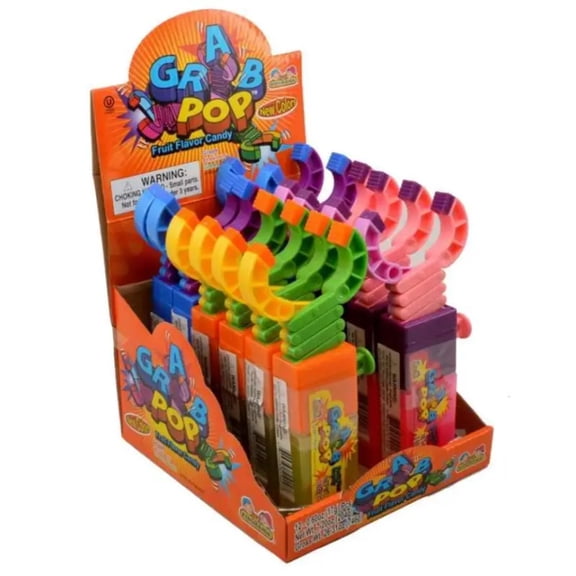 Kidsmania Grab Pop Grape Strawberry Green Apple Candy 12 - 0.60 oz Pops