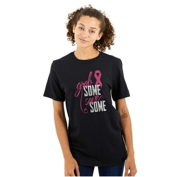 Grab Save Some Breast Cancer Women's Plus Size Graphic Tee Brisco Brands 3X