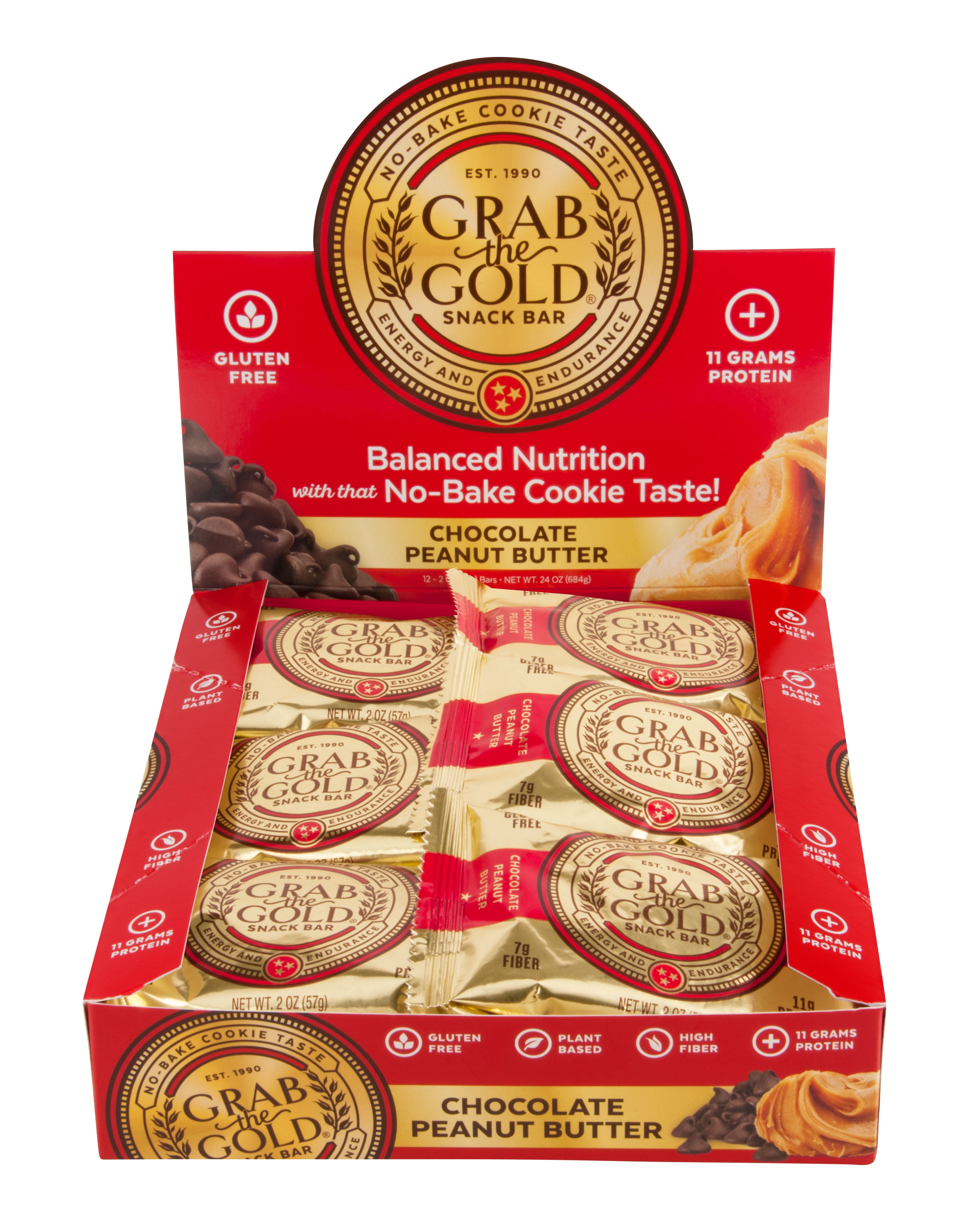 Grab The Gold Snack Bar, Chocolate Peanut Butter, 11g Protein, 12 Ct