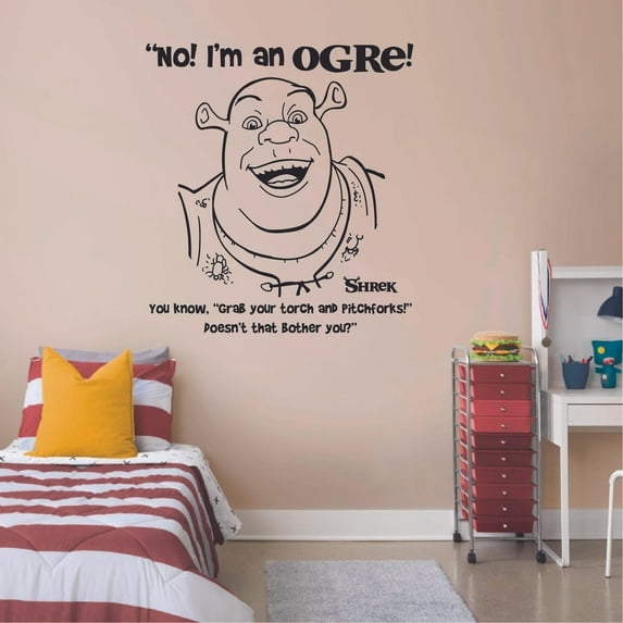 Grab Your Torch And Pitchforks! Doesnt That Bother You Shrek Quote Vinyl Wall Art Wall Decal Wall Sticker Decoration Home Room Kids Childrens Room Boys Girls Nursery Kindergarten Size (10x10 inch)