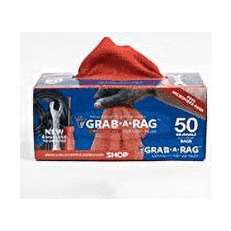 Grab-a-Rag Red Microfiber Shop Towel, 12"x 12", 50 Pack, R-004011