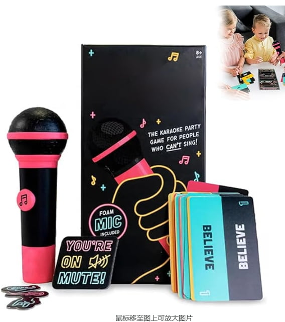 Grab That Mic Karaoke-Spiel - 125 Liedkarten Für Partys & Familienabende