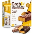 thumbnail image 1 of Grab1 Sugar Free Protein Bars, Peanut Butter (3 Pack- 12 Bars) | 7g Fiber | Delicious and Nutritious | Low Calorie | Zero Sugar, 1 of 6