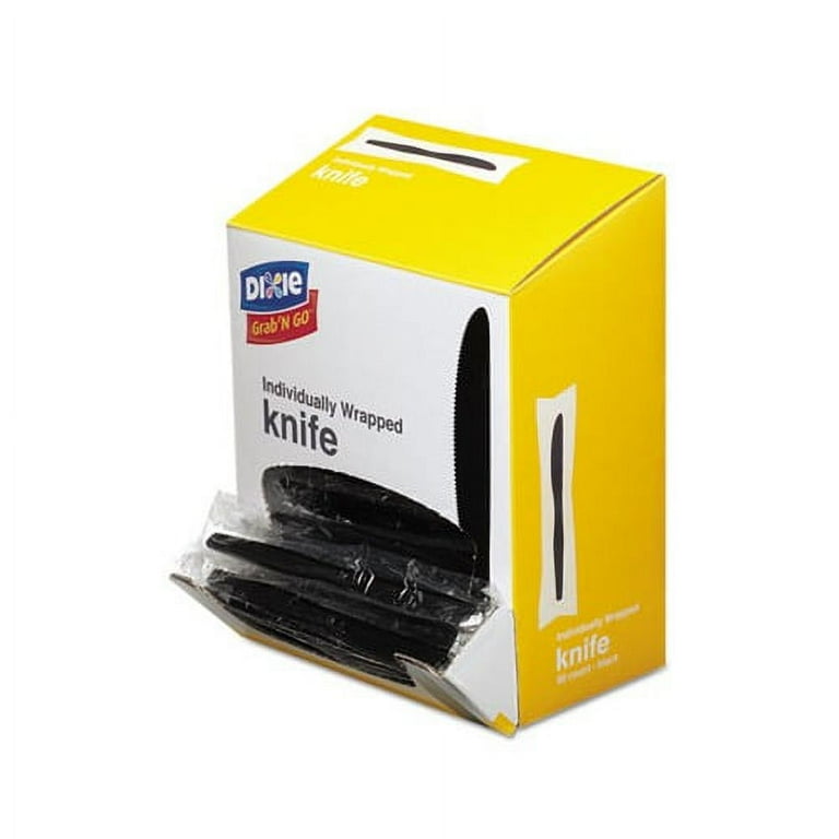 GrabN Go Wrapped Cutlery, Knives, Black, 90/Box GrabN Go Wrapped Cutlery, Knives, Black, 90/Box