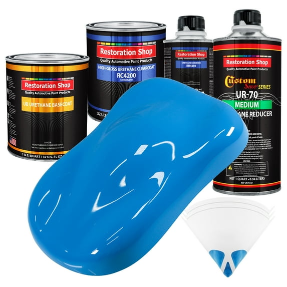 Grabber Blue Quart URETHANE BASECOAT CLEARCOAT Car Auto Body Paint Kit