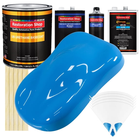 Grabber Blue SLOW 1 Gallon Automotive Paint Kit URETHANE BASECOAT & Clearcoat