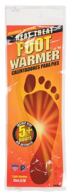 Grabber Disposable Foot Warmers, Hot Packets, Up to 5 Hours of Heat, Small/Medium, Men's 4-7, Women's 5-8