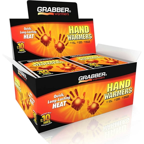 Grabber Hand Warmers - Long Lasting Natural Odorless Air Activated Warmers - Up to 10 Hours of Heat - 40 Pair , 3.5x2"
