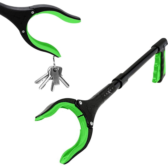 Grabber Reacher Tool 19 Inch Long, Foldable Pick Up Stick - Strong Grip Magnetic Tip - Heavy Duty Trash Picker Claw Reacher Grabber Tool Elderly Wheelchair Mobility Aid (Green)