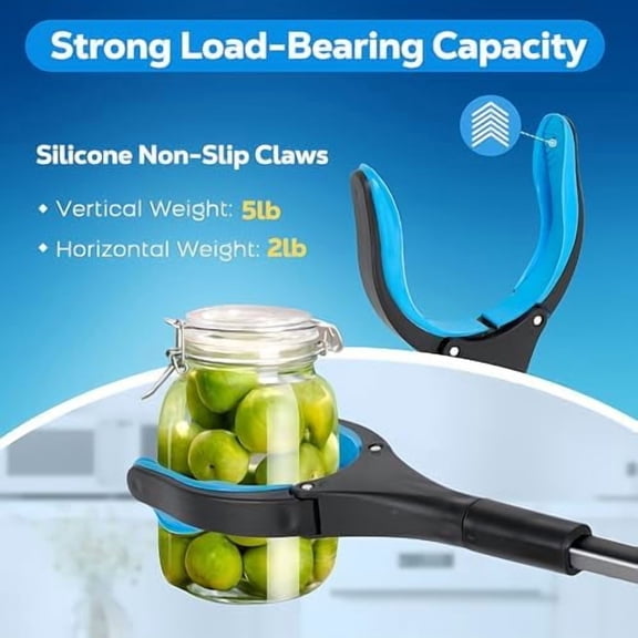 Grabber Reacher Tool - 32” Extra Long Foldable Gripper and Reaching Tool - Heavy Duty Pick Up Stick Grabbers for Seniors, Trash, Surgery Recovery Must Haves Gifts (Black Blue)