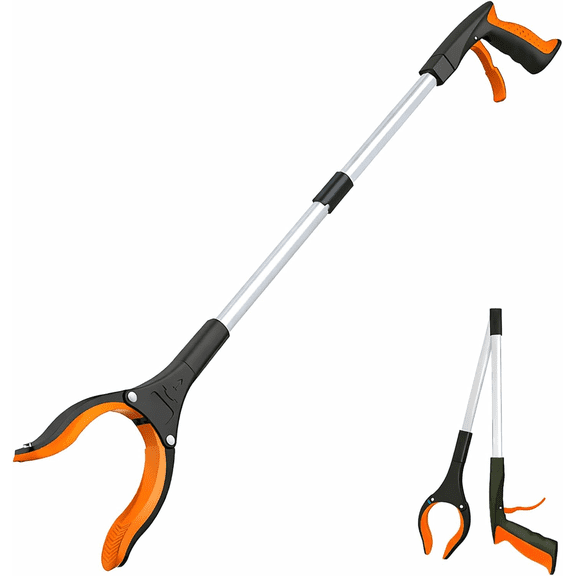 Grabber Reacher Tool - 32” Extra Long Foldable Gripper and Reaching Tool - Heavy Duty Pick Up Stick Grabbers for Seniors, Trash, Surgery Recovery Must Haves Gifts (Blue)