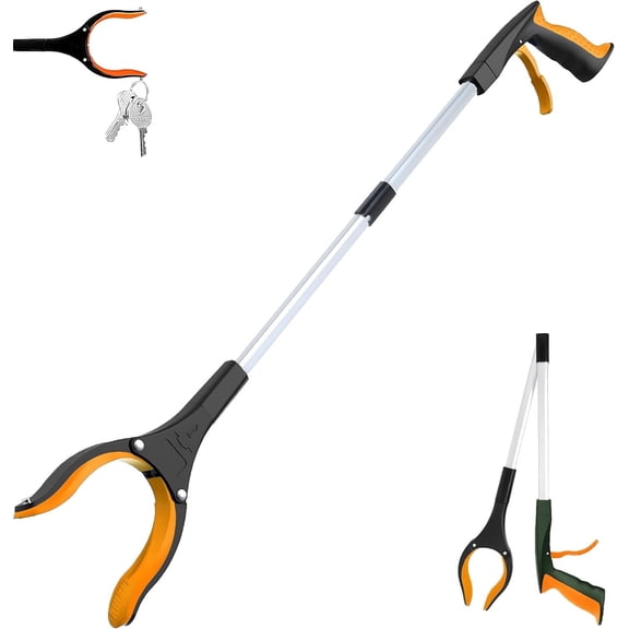 Grabber Reacher Tool, 32” Extra Long Foldable Gripper and Reaching Tool, Heavy Duty Pick Up Stick Grabbers for Seniors, Trash, Must Haves Gifts