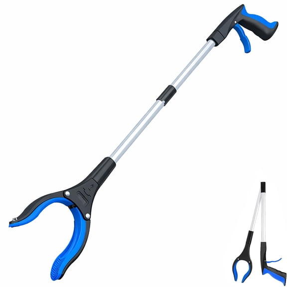 Grabber Reacher Tool - 32” Extra Long Foldable Gripper and Reaching Tool - Heavy Duty Pick Up Stick Grabbers for Trash & General Item Retrieval