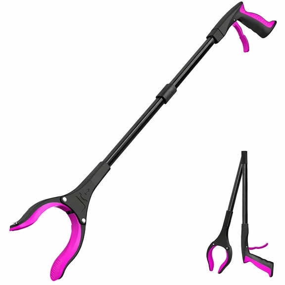 Grabber Reacher Tool - 32” Extra Long Foldable Gripper and Reaching Tool - Heavy Duty Pick Up Stick Grabbers for Trash & General Item Retrieval