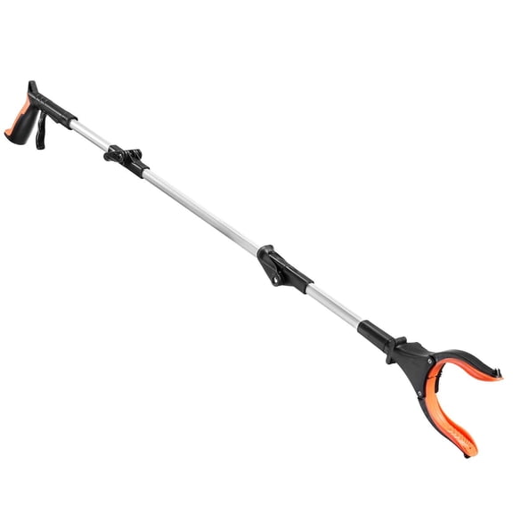 Grabber Reacher Tool 43", Foldable Pickup Tool with LED Light & Magnet, Long Reach Grabber for Seniors, Trash Picker Upper, 360 Rotating Jaw