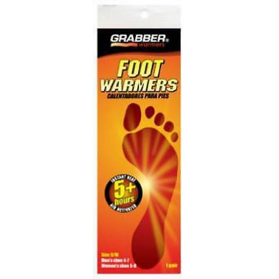 Grabber Small/Medium Foot Warmer Insole Flexible Air Activated Warmer 4PK