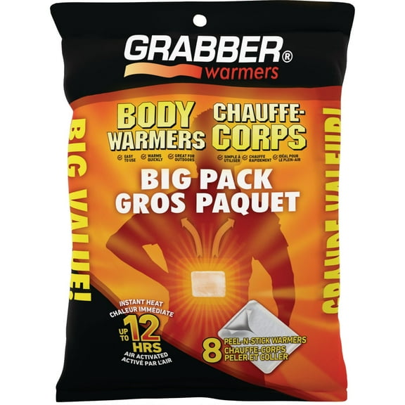 Grabber Warmers Adhesive Body Warmer 8 Unit Value Pack, Tan