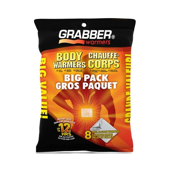 Grabber Warmers Adhesive Body Warmer 8 Unit Value Pack, Tan