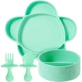 thumbnail image 1 of Grabease Baby Plates and Bowls Set - Essential Baby-Led Weaning Supplies for Portion Control and Self-Feeding - Suction Bottoms 4 Piece Set, BPA and Phthalates-Free, Mint, 1 of 9