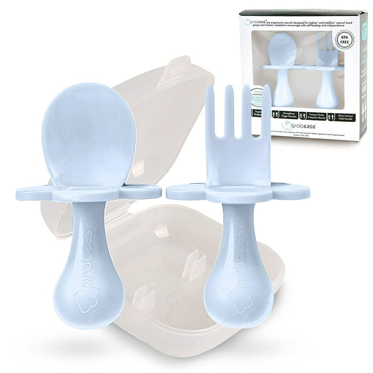 Grabease Baby and Toddler Self-Feeding Utensils – Spoon and Fork