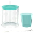 thumbnail image 1 of Grabease Spoutless Sippy Convertible Training Cup Set for Baby & Toddler With 4-oz. Training Cup, 1.5-oz. Mini Cup, Silicone Lid, Straw & Cleaning Brush; BPA- & Phthalate-Free, Dishwasher Safe (Teal), 1 of 8