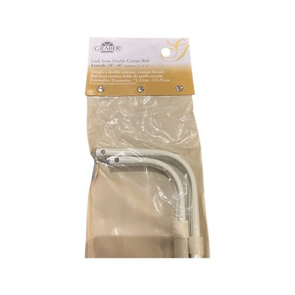 Graber Double Lock Seam Curtain Rod, 28 to 48-Inch Adjustable Width ...