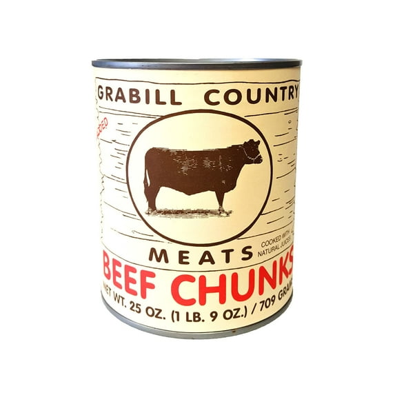 Grabill Country Meats Canned Beef Chunks, Favorite Amish Food, 25 Oz. Pack of 4