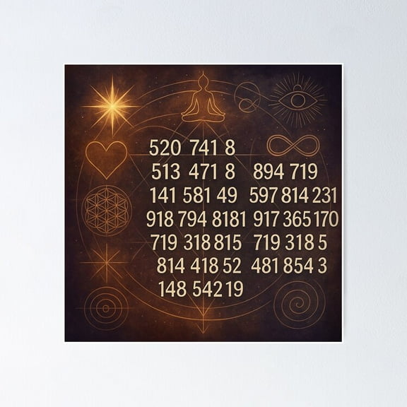 Grabovoi Numbers Poster- Unframed Poster | Wall Art | Perfect For Home Decor & Gifts, 8x12