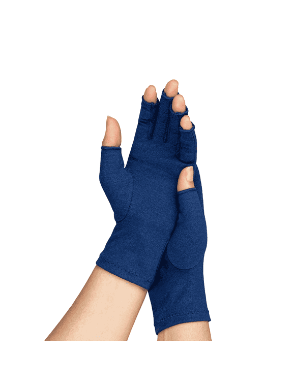 Compression Gloves for Arthritis - Open Finger, Cotton-Blend, Lightweight, Breathable Hand Support