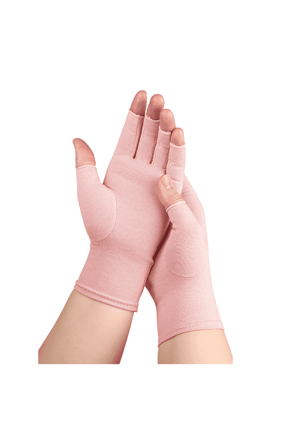 Compression Gloves for Arthritis - Open Finger, Cotton-Blend, Lightweight, Breathable Hand Support