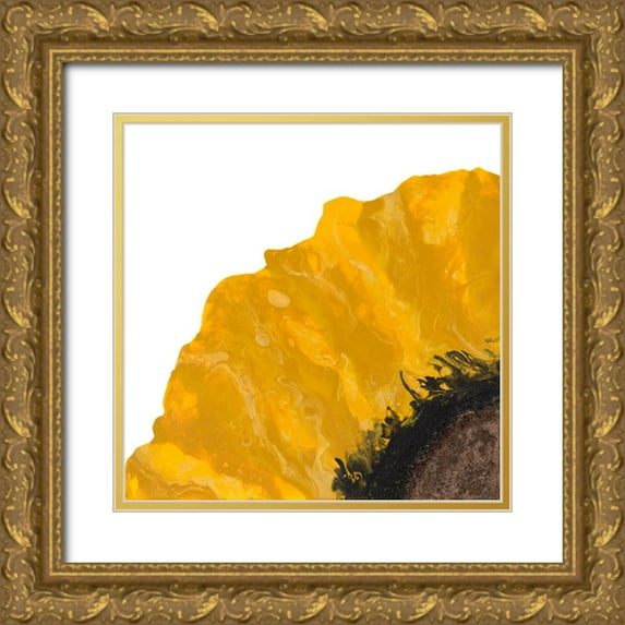 Grace, Ajoya 15x15 Gold Ornate Wood Framed with Double Matting Museum Art Print Titled - Yellow Petal