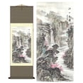 thumbnail image 1 of Grace Art Asian Wall Scroll, Beautiful Mountain River Scene, 1 of 4