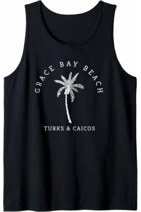 Grace Bay Beach Turks And Caicos Islands Men Tank Top Size S-3XL