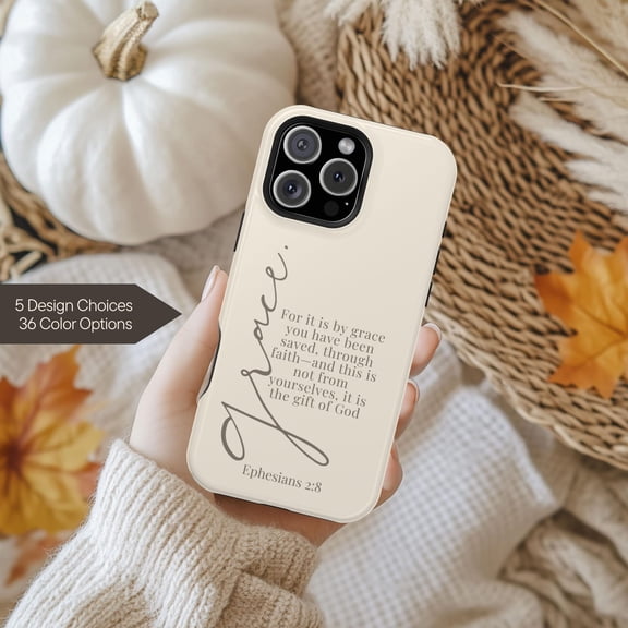 Grace Bible Verse Ephesians 2:8 Christian Faith Quote Phone Case 17 16 15 14 13 12 11 Pro Max