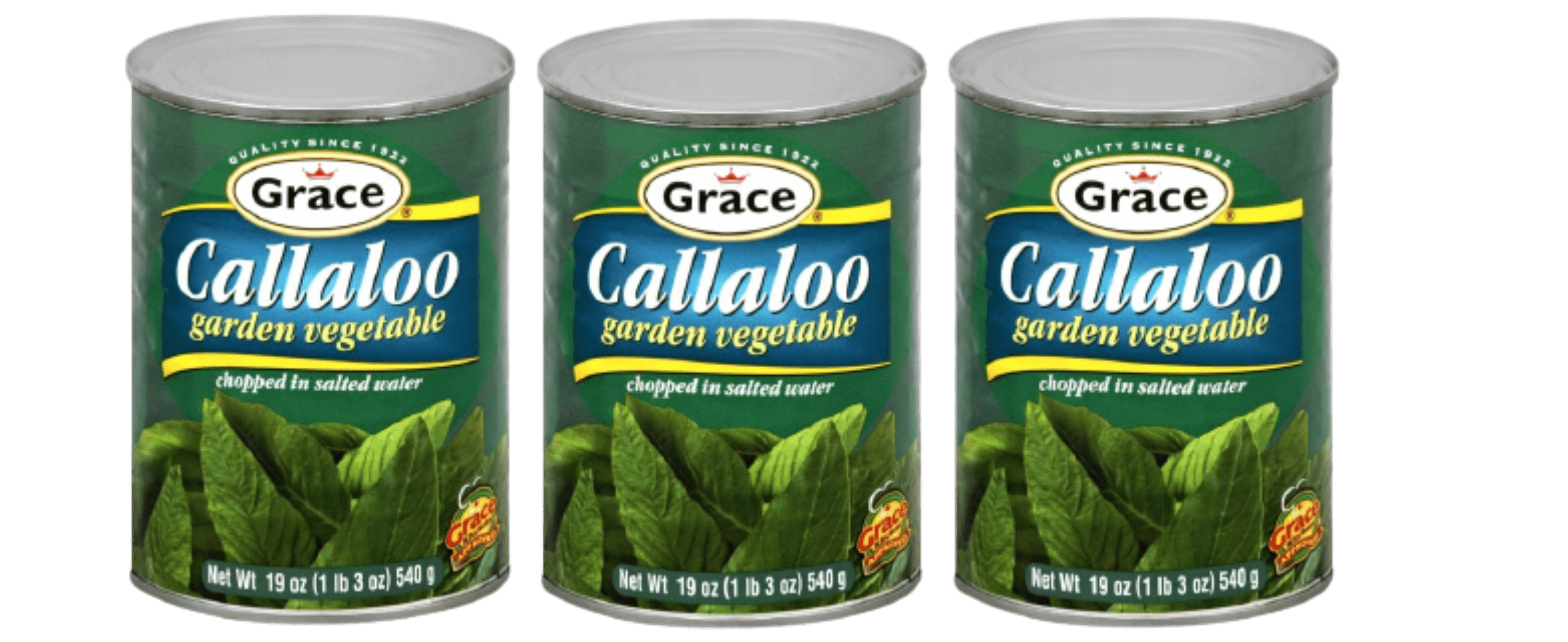Grace Callaloo - Jamaica's Staple Garden Vegetable 19oz Can (3 Pk)
