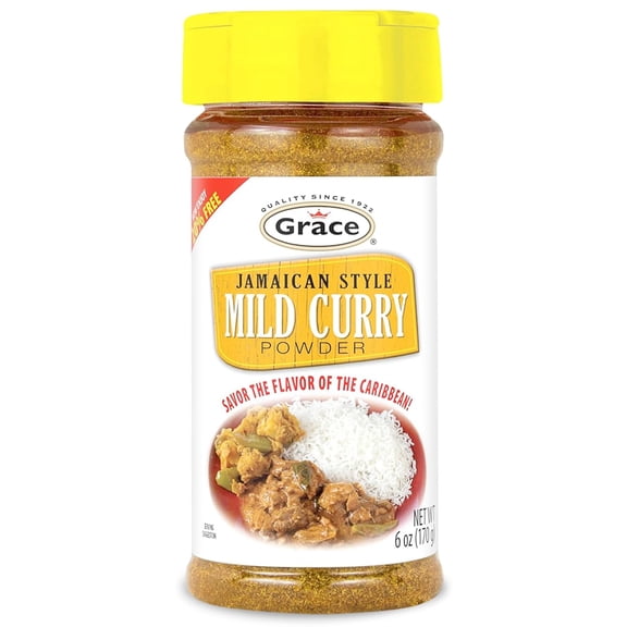 Grace Caribbean Curry Powder Mild Jamaican Style (12 Pack) 6 oz