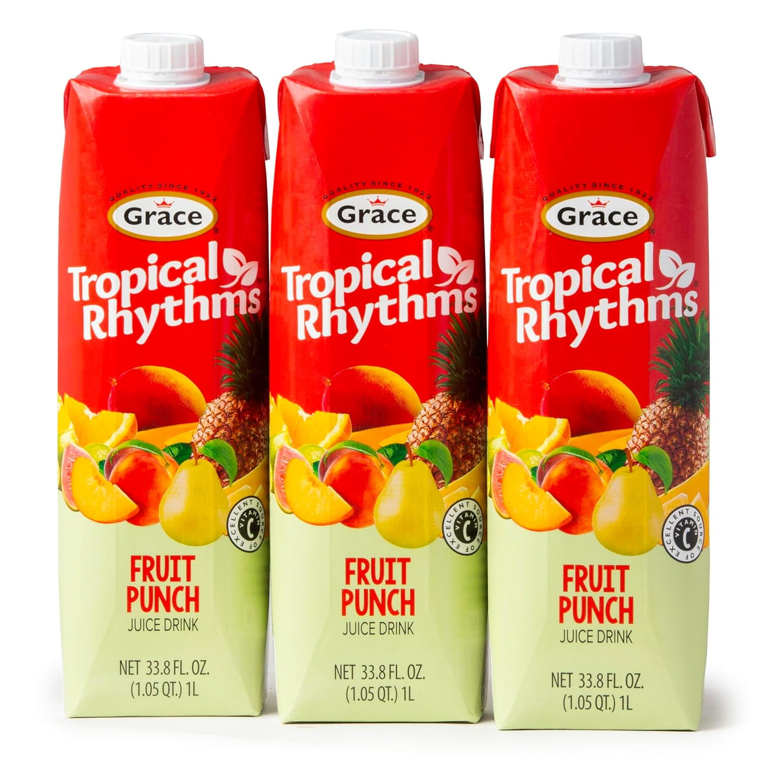 Grace Caribbean Juice Tetra Fruit Punch (12 Pack) 33.8 fl oz